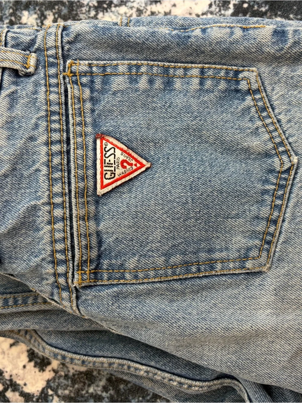 Vintage GUESS USA Baggy Jeans | Light Wash High Rise | 90s Denim- Sz 25 - Picture 9 of 10